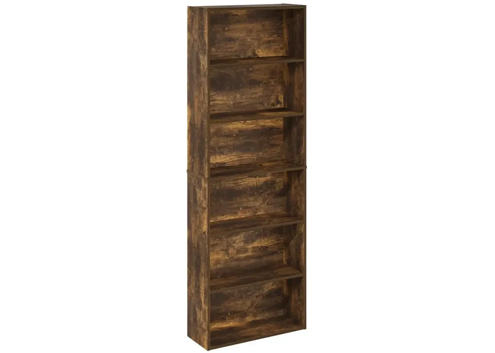 JAYA Simply Home Free Standing 6-Tier Open Storage Bookcase, Amber Pine