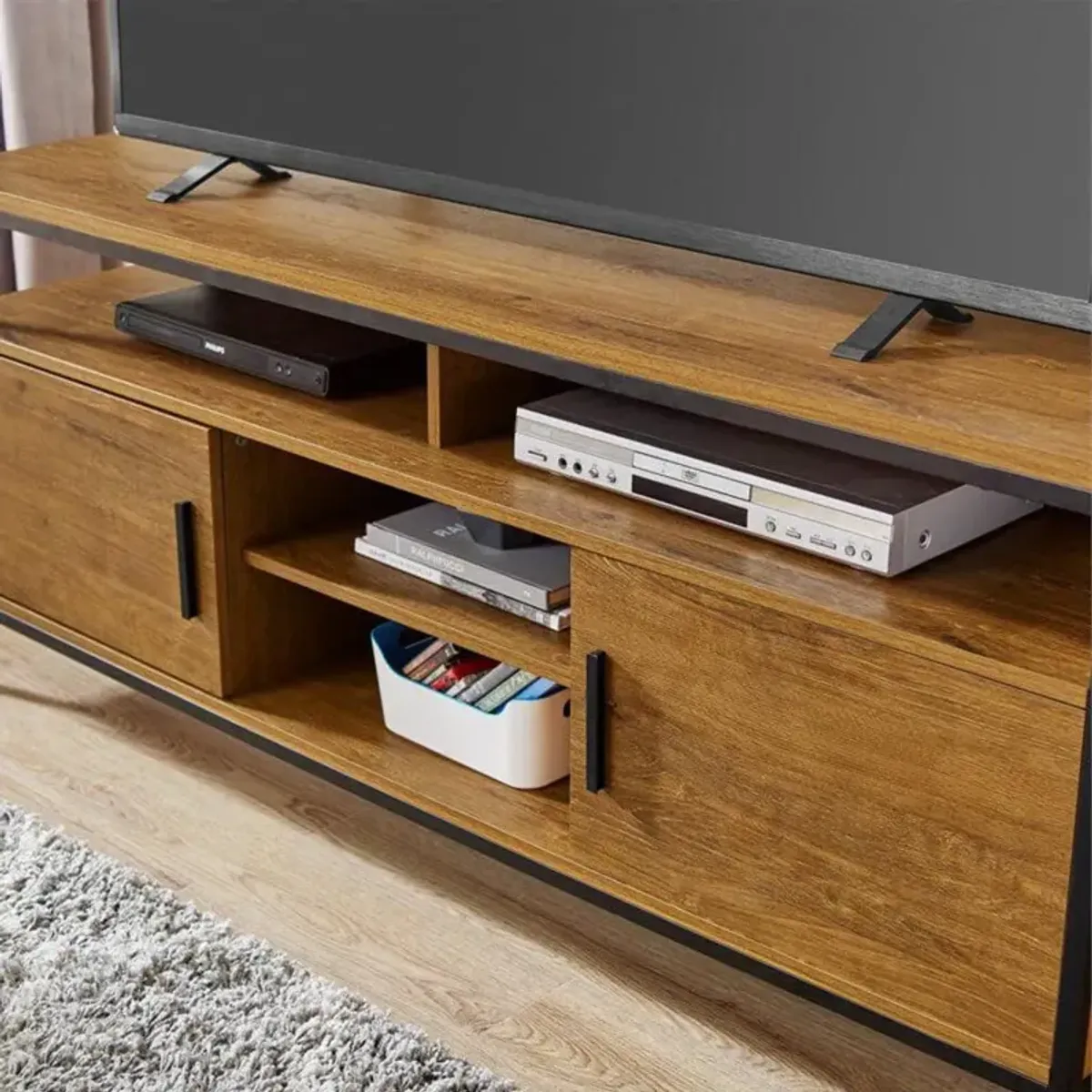 Caffoz Wood TV Media Stand for TVs up to 65