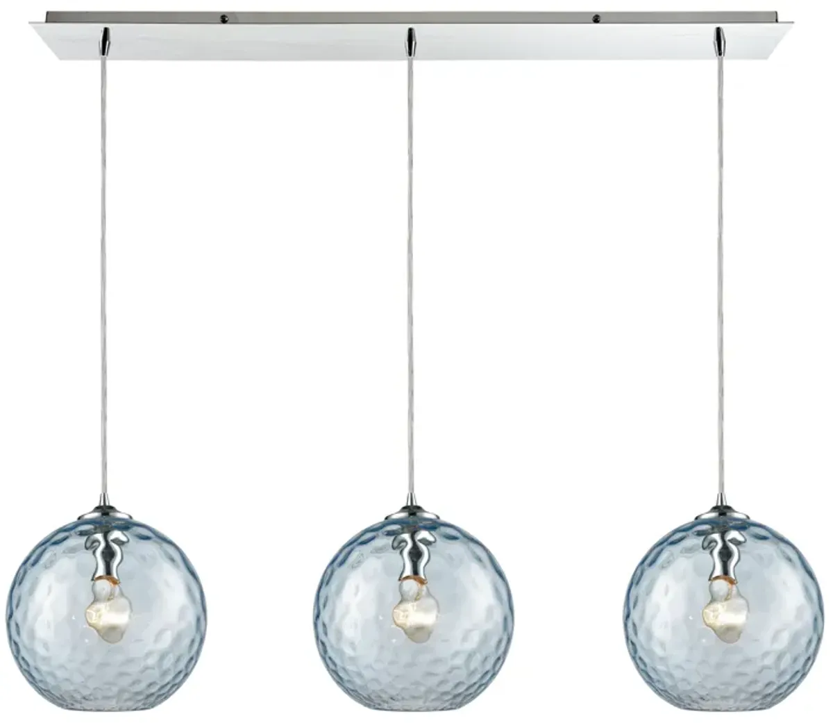 Watersphere  3 Light Linear Mini Pendant in Clear