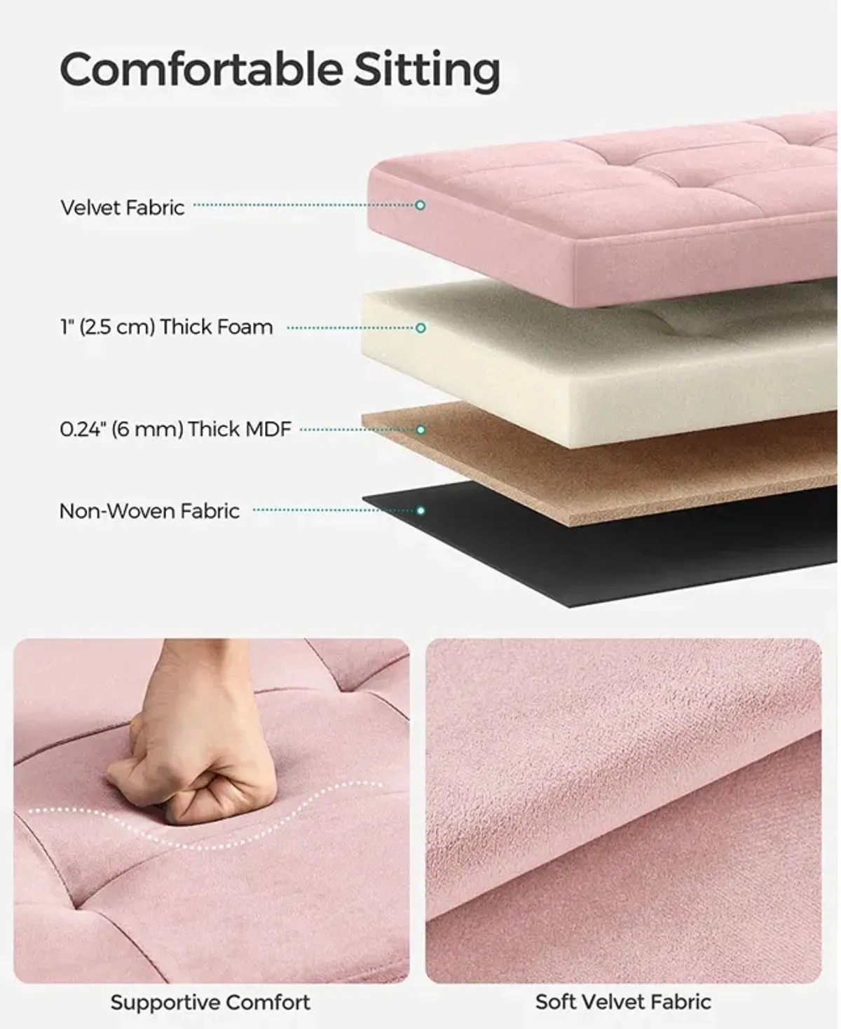 Foldable Storage Ottoman Bench for Space-Saving and Versatile Use