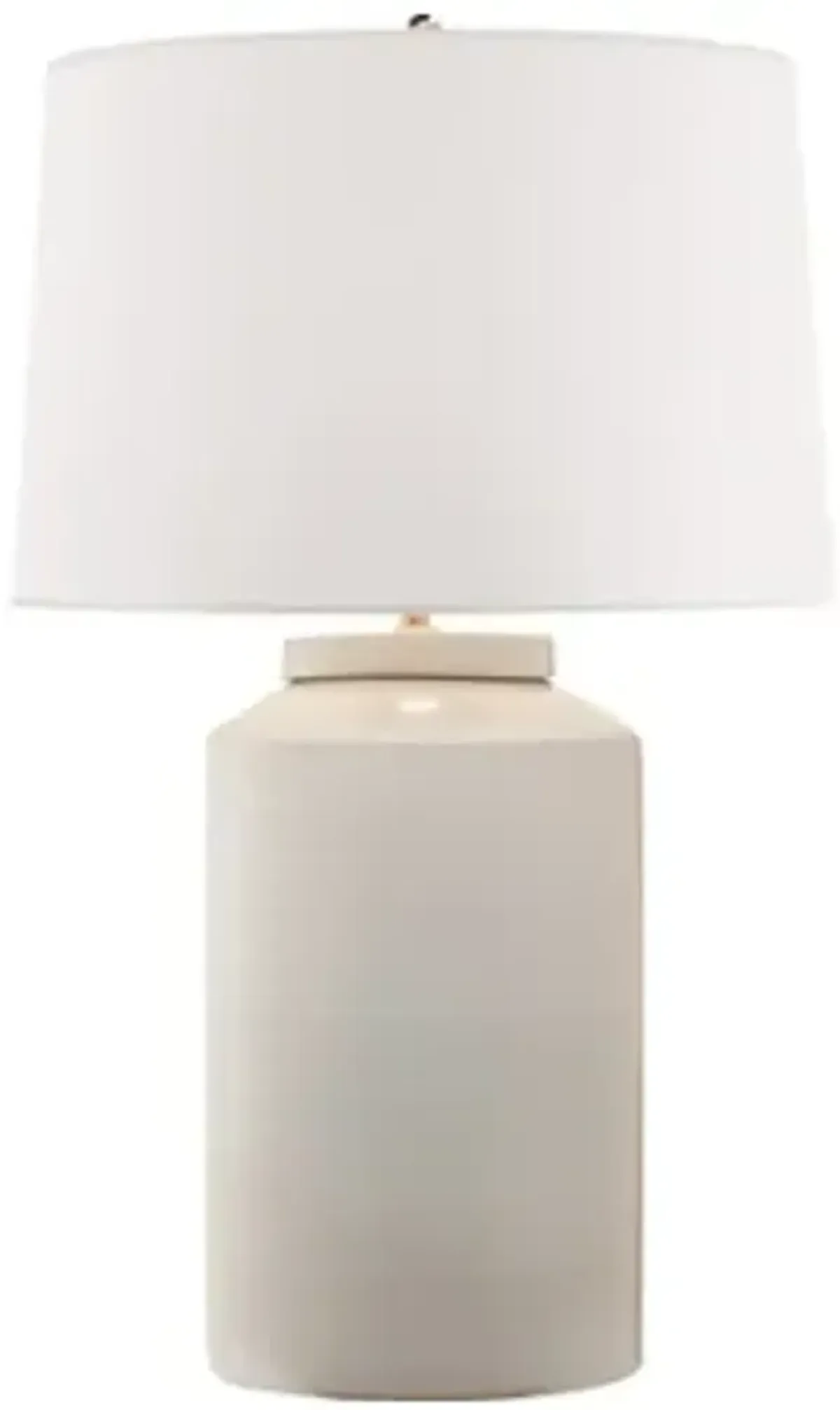 Carter Large Table Lamp in White Porcelain with White Paper Shade