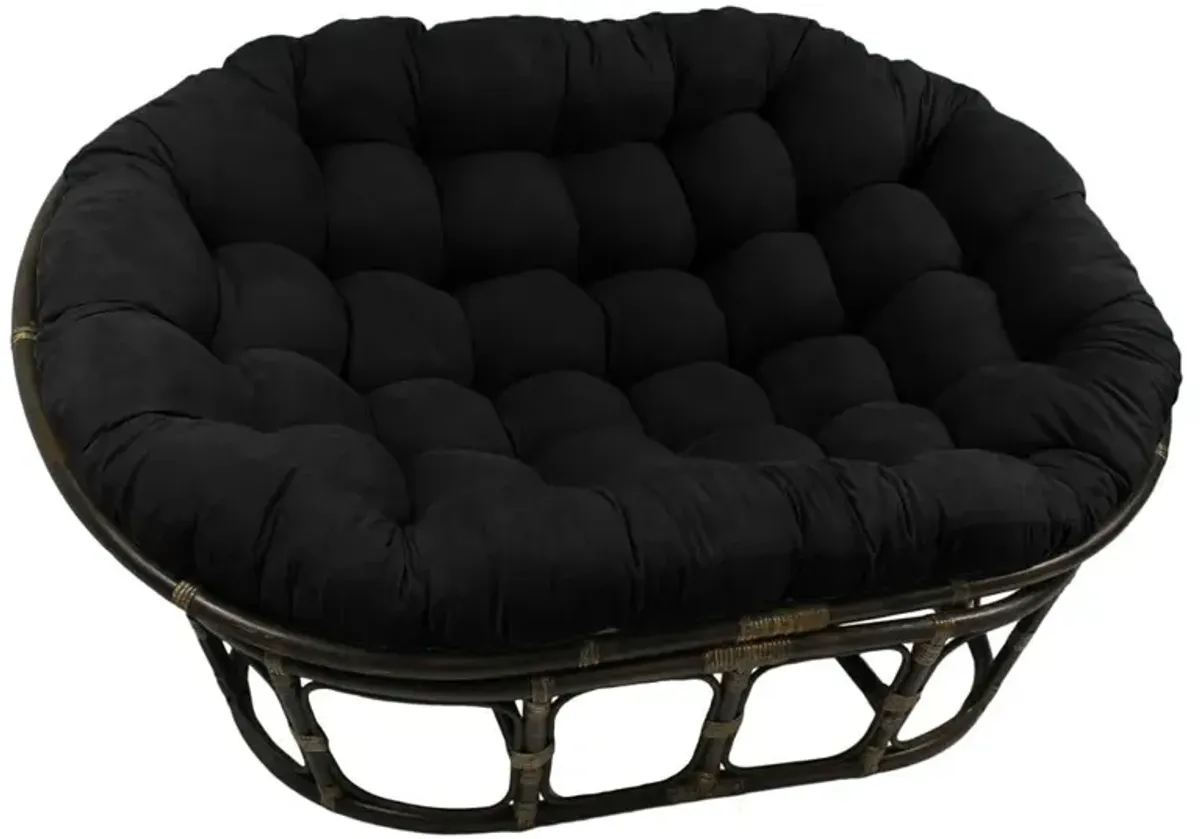 Blazing Needles 78-inch by 58-inch Solid Microsuede Double Papasan Cushion  93304-78-MS-BK