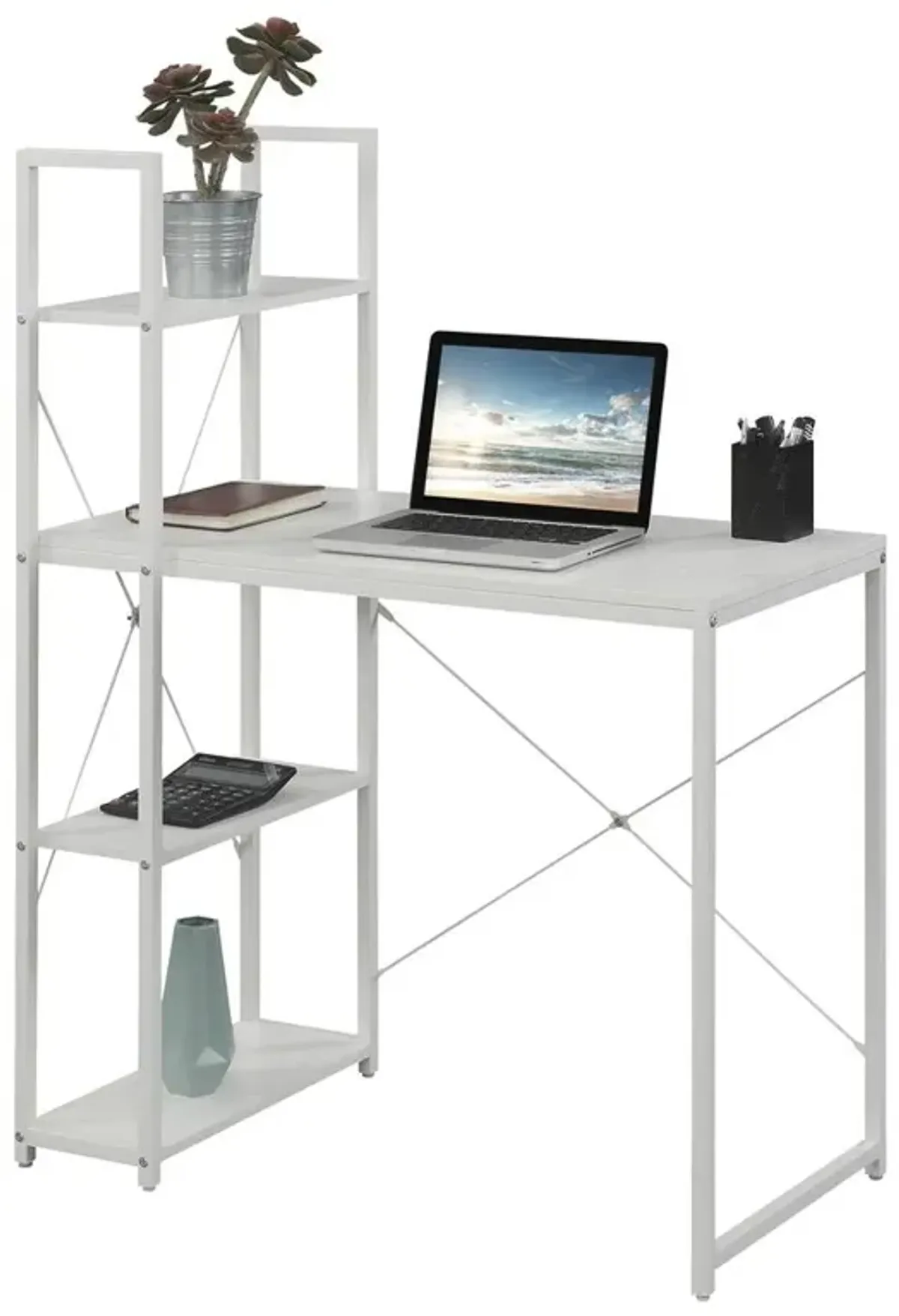 Convenience Concepts Designs2Go Office Workstation with Shelves, R4-0558