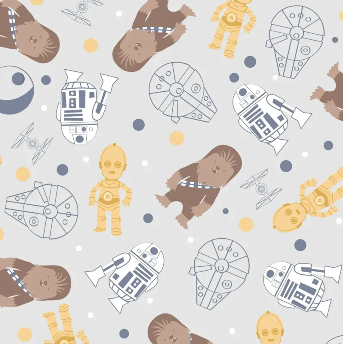 Lambs & Ivy Star Wars Signature Millennium Falcon 100% Cotton Fitted Crib Sheet