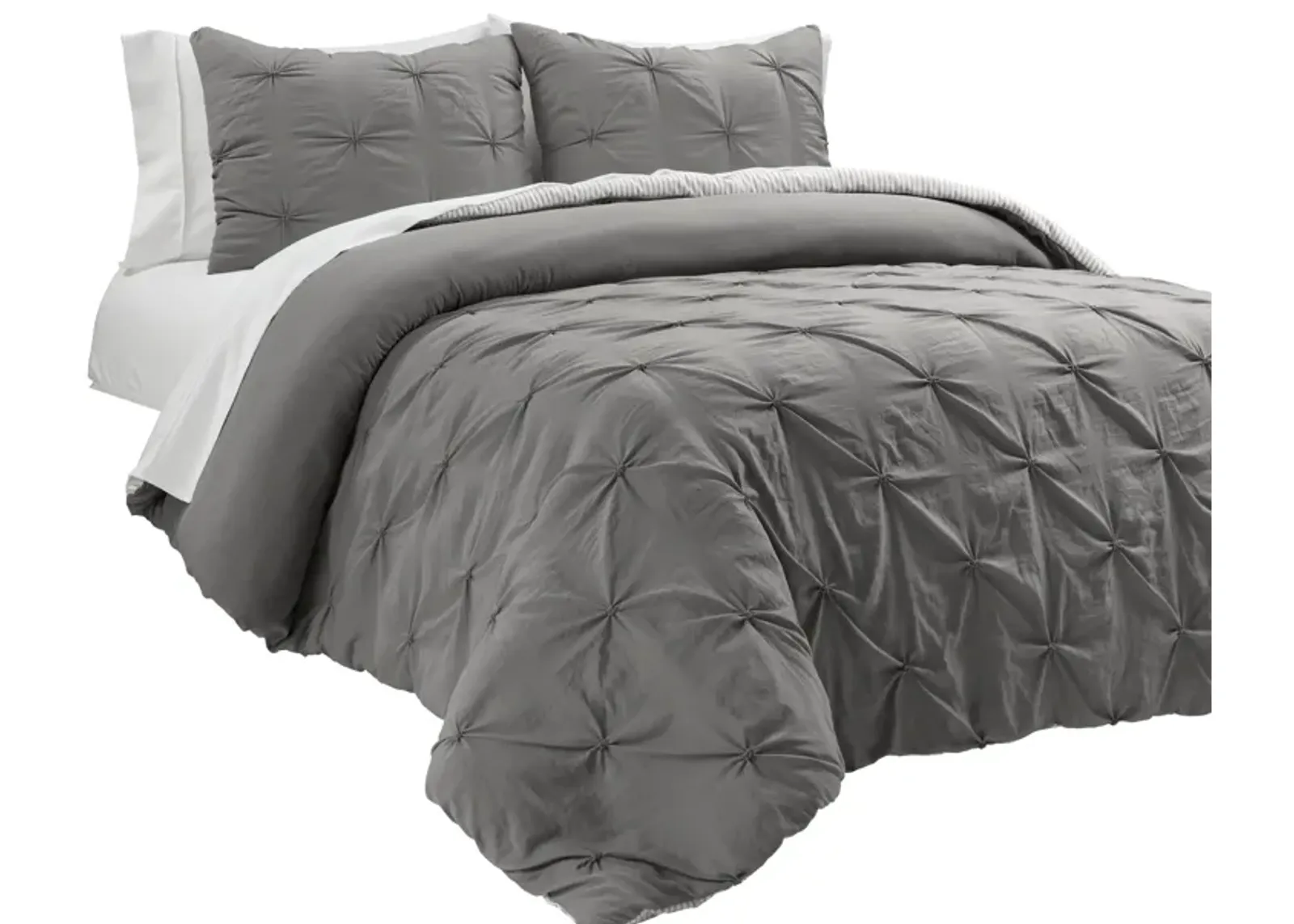 Ravello Pintuck BIAB Soft Reversible Printed Comforter 7-Pc Set