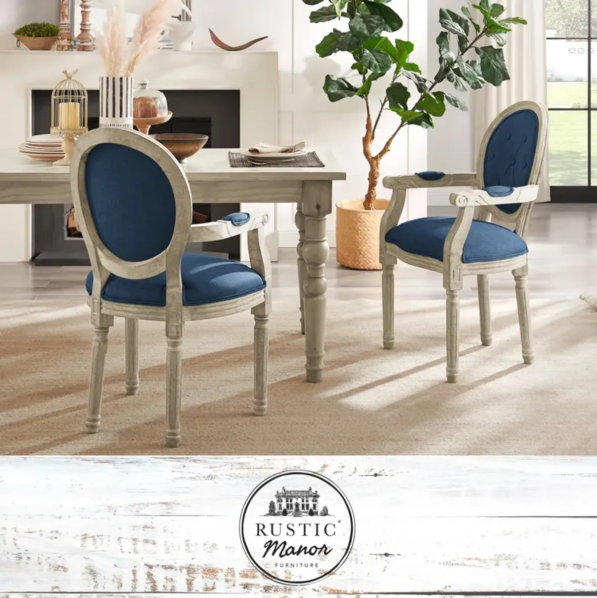 Rustic Manor Felicia Linen Dining Chair