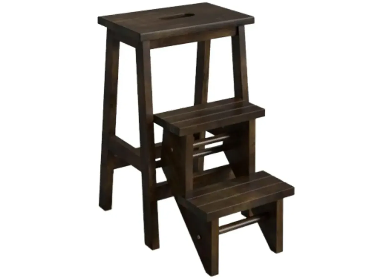 Hivvago 3-in-1 Rubber Wood Step Stool with Convenient Handle