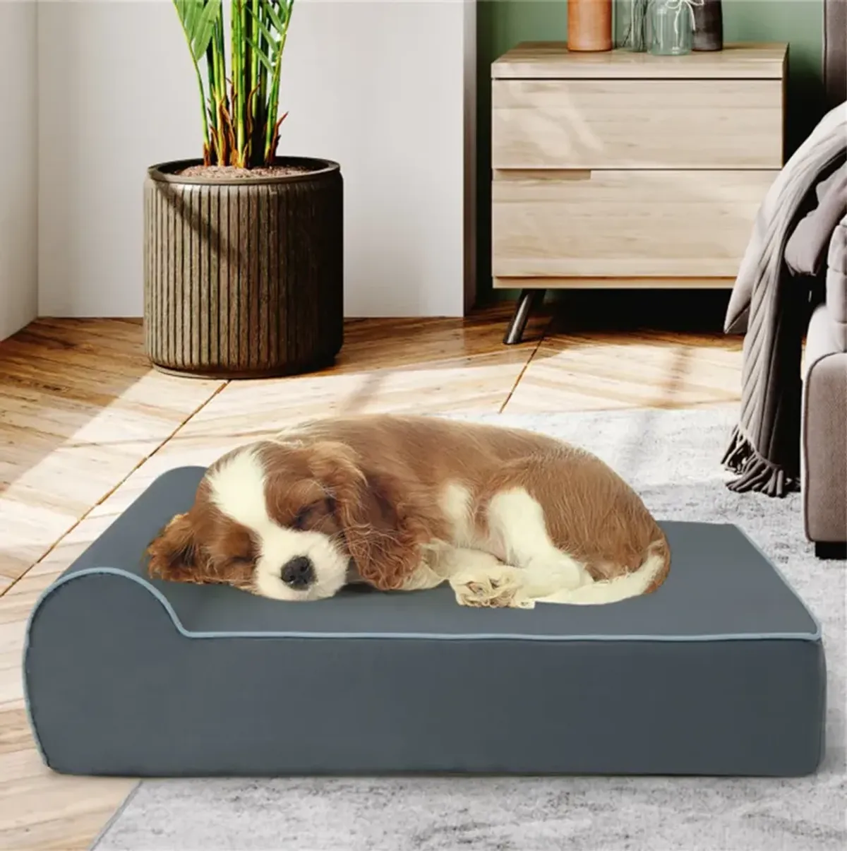 Orthopedic Dog Bed Dog Sofa with Headrest and Removable Washable Cover