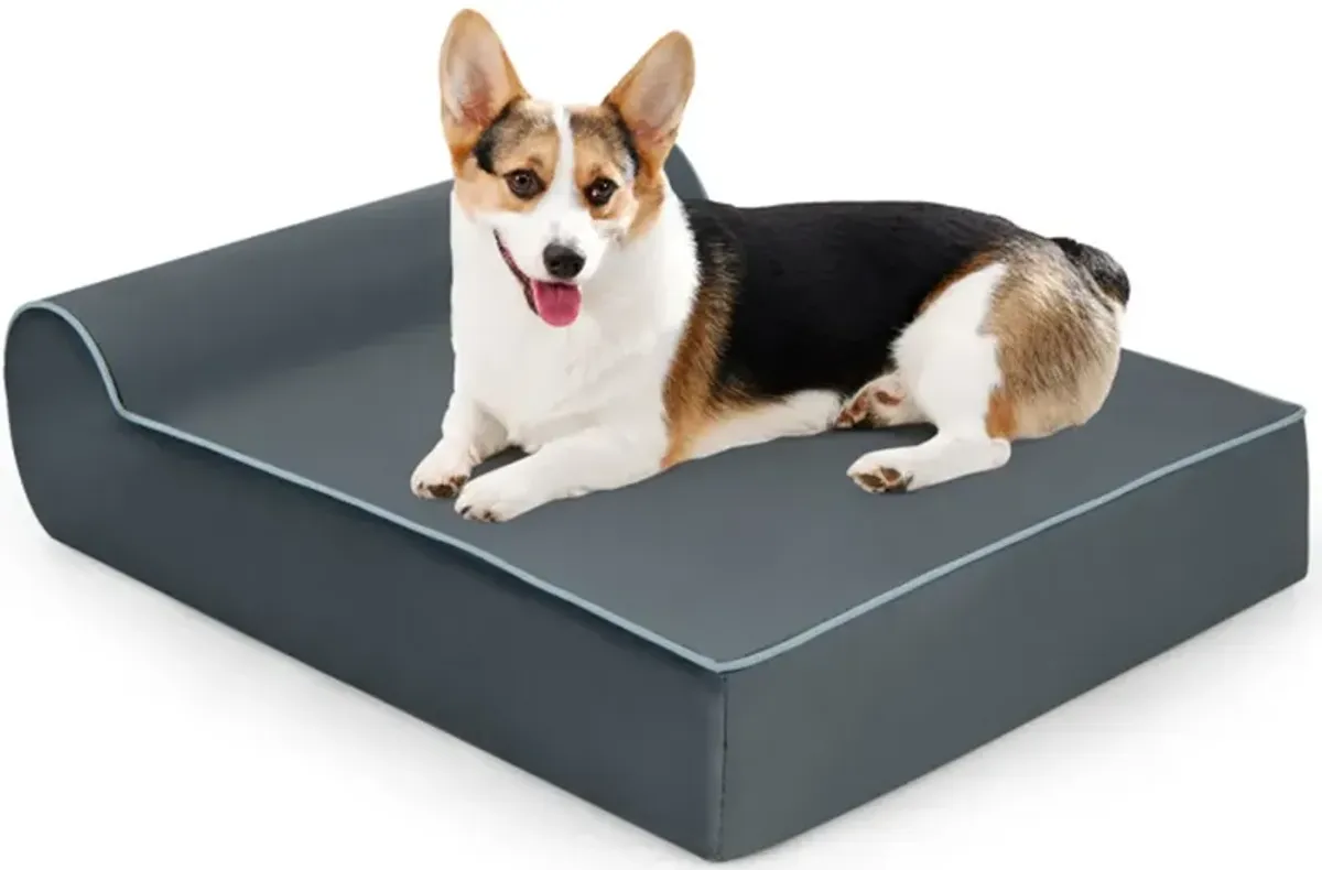 Orthopedic Dog Bed Dog Sofa with Headrest and Removable Washable Cover