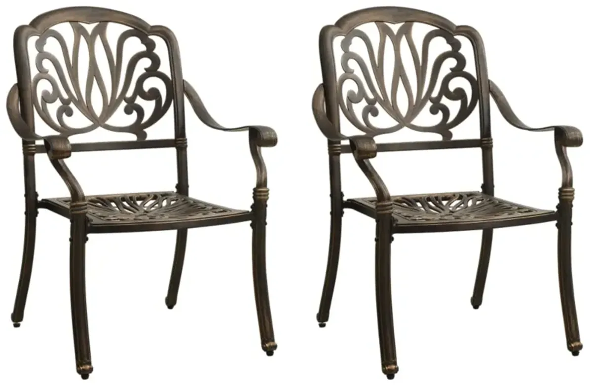 vidaXL 3 Piece Bistro Set Cast Aluminum Bronze