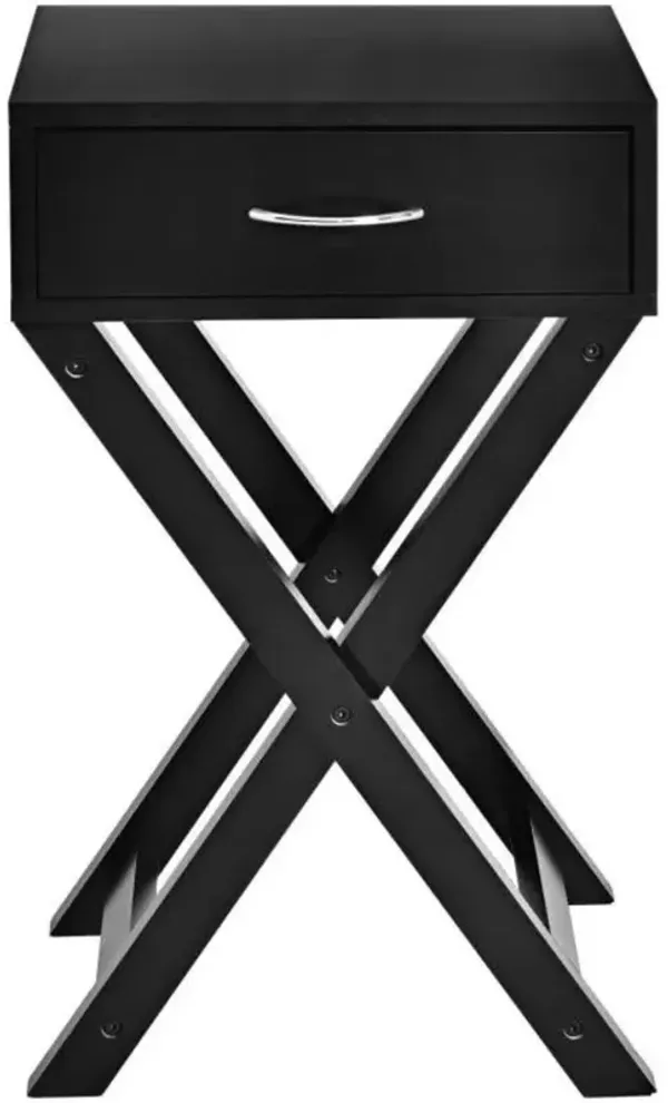 X-Shape 1 Drawer Nightstand End Side Table Storage