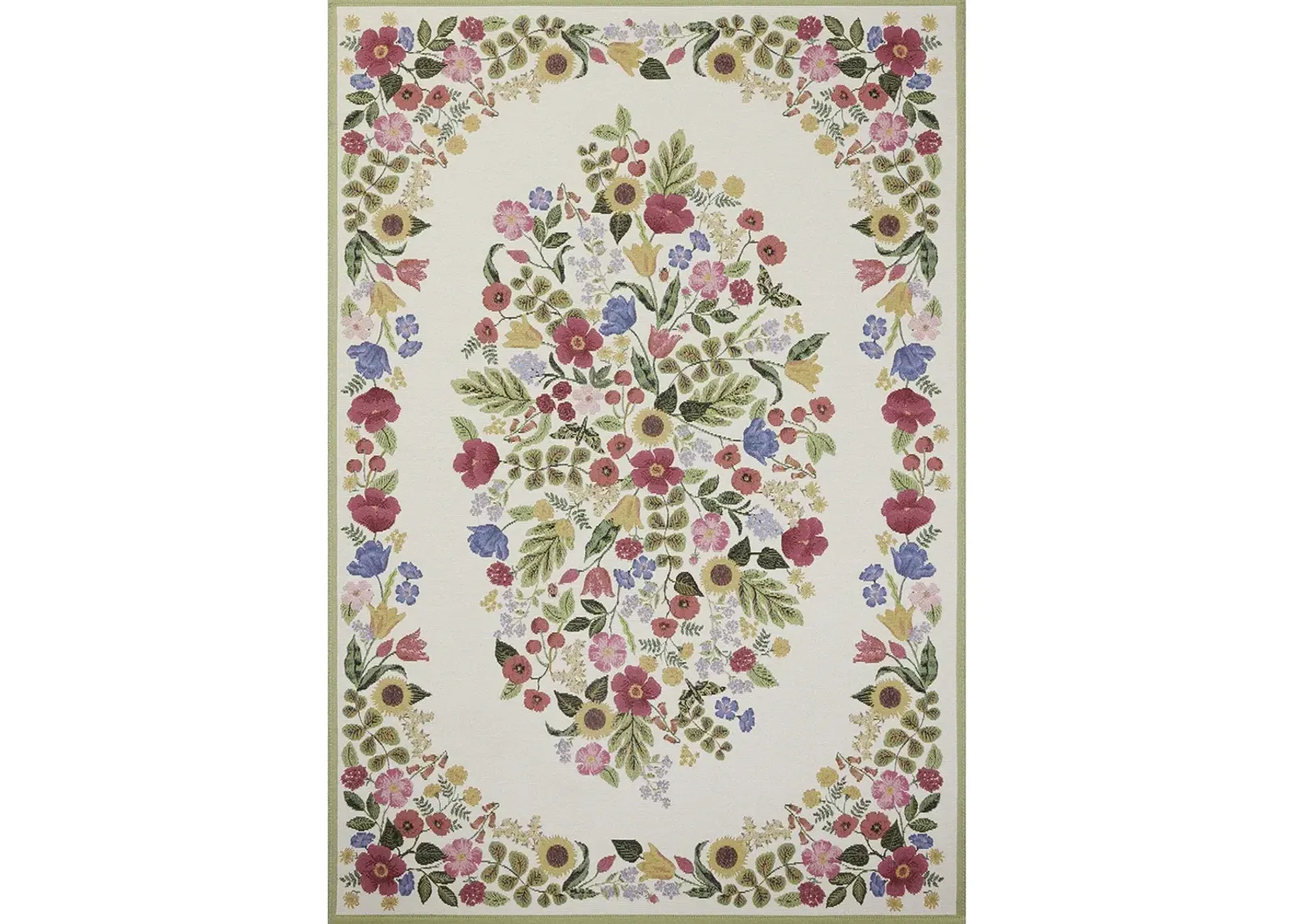 Perennial PRN-01 Cream 2''5" x 3''11" Rug by Rifle Paper Co.