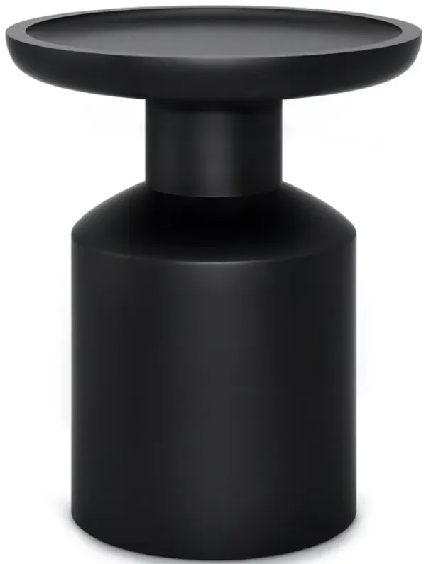 Haynes 16 inch Wide Solid Mango Boho Accent Table in Black, Assembled