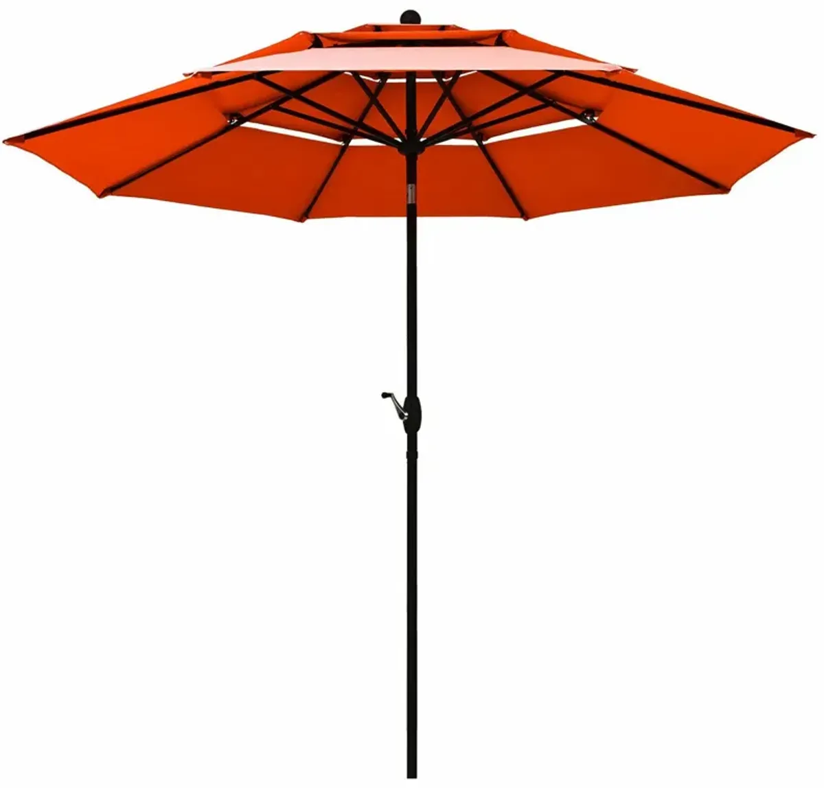 10ft 3 Tier Patio Umbrella Aluminum Sunshade Shelter Double Vented without Base