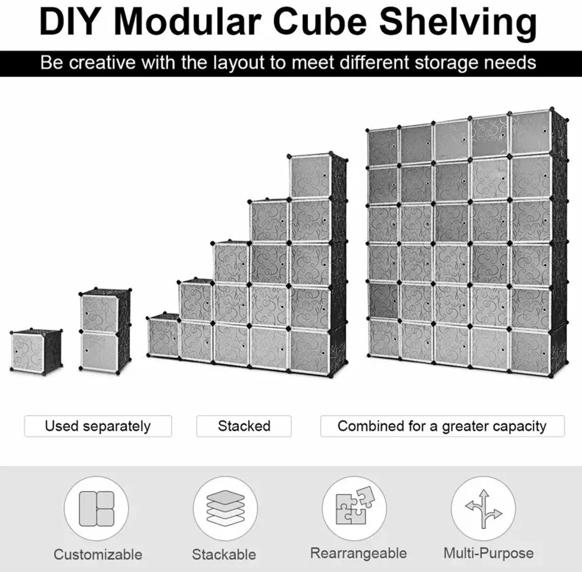 DIY 30 Cube Portable Closet Clothes Wardrobe Cabinet