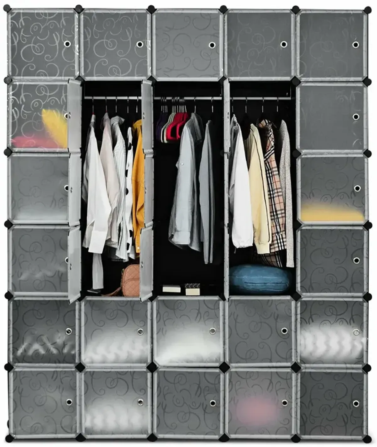 DIY 30 Cube Portable Closet Clothes Wardrobe Cabinet