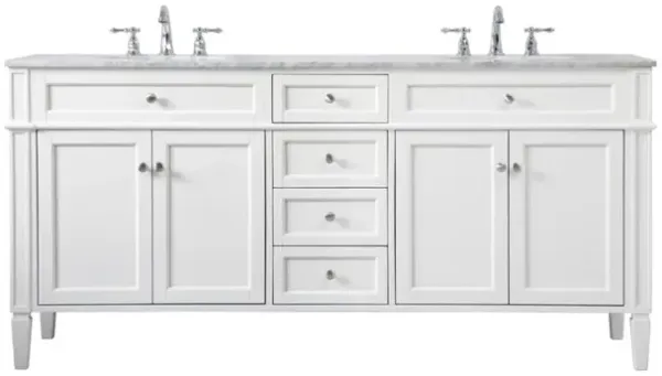 Elegant Kitchen and Bath 72 inch double bathroom vanity in white