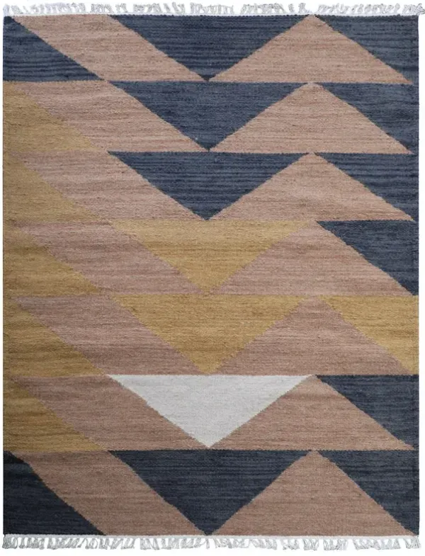 RUGSOTIC CARPETS HAND WOVEN FLAT WEAVE KILIM WOOL ECO-FRIENDLY AREA RUGS  - 4'x6', Rectangle Shape, Multicolor Color, Contemporary Modern Design, Low Pile Handmade Rugs for Living Room (D00134)