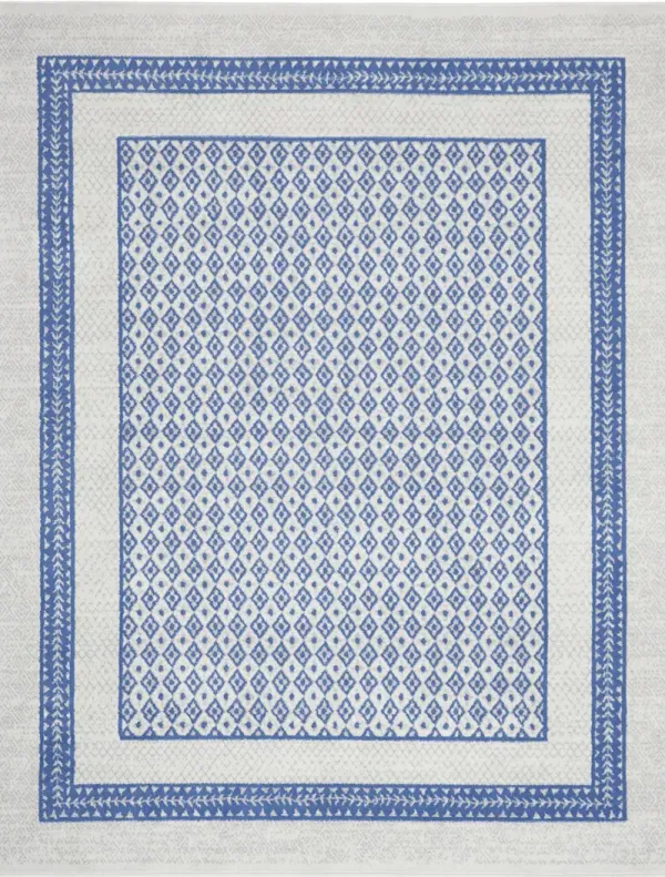 Whimsicle WHS13 Ivory/Blue 7' x 10' Rug