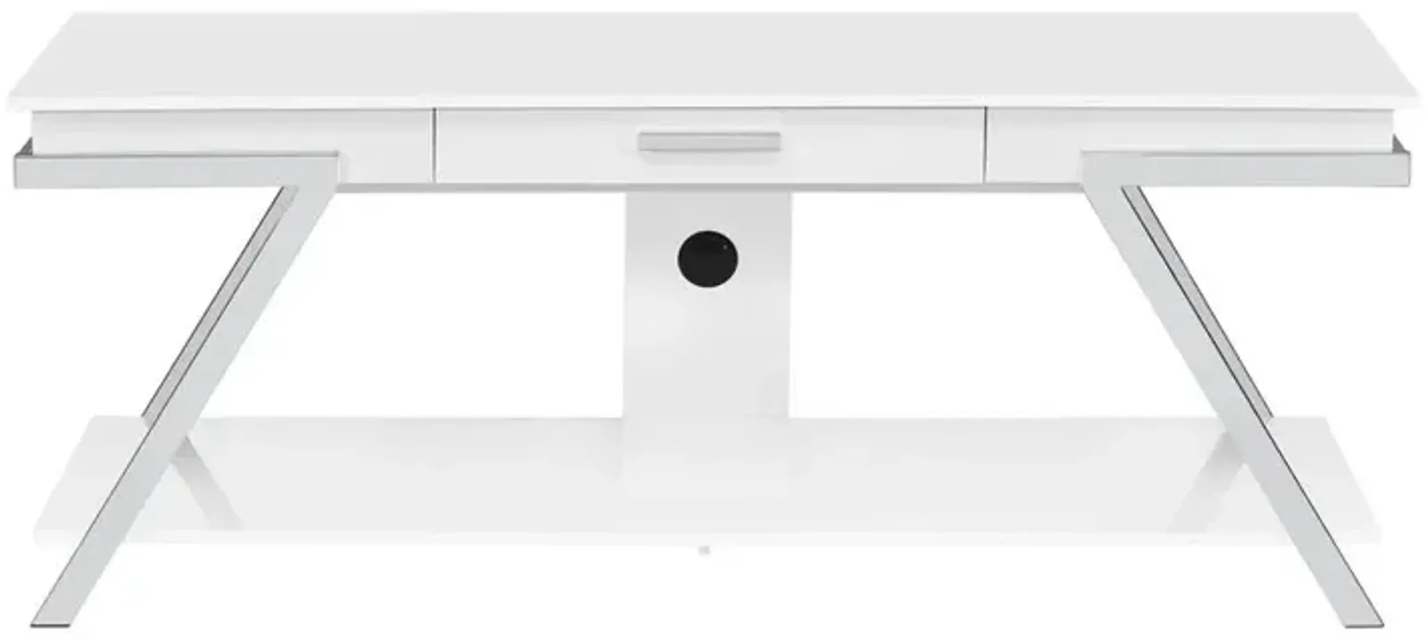 Zena White TV Stand w/Drawer