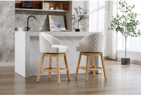 Kitchen Counter Height 360 Degree Swivel Bar Stools Set