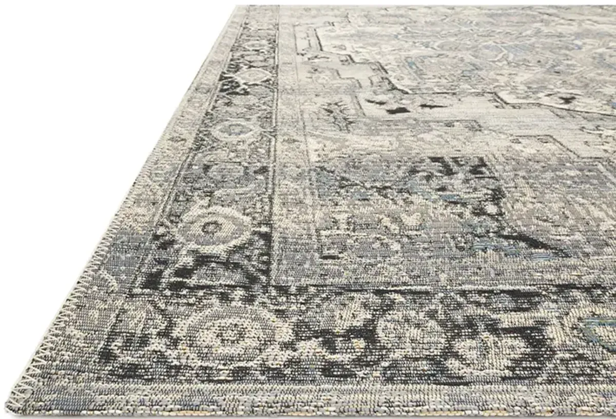 Mika MIK01 Grey/Blue 3'11" x 5'11" Rug