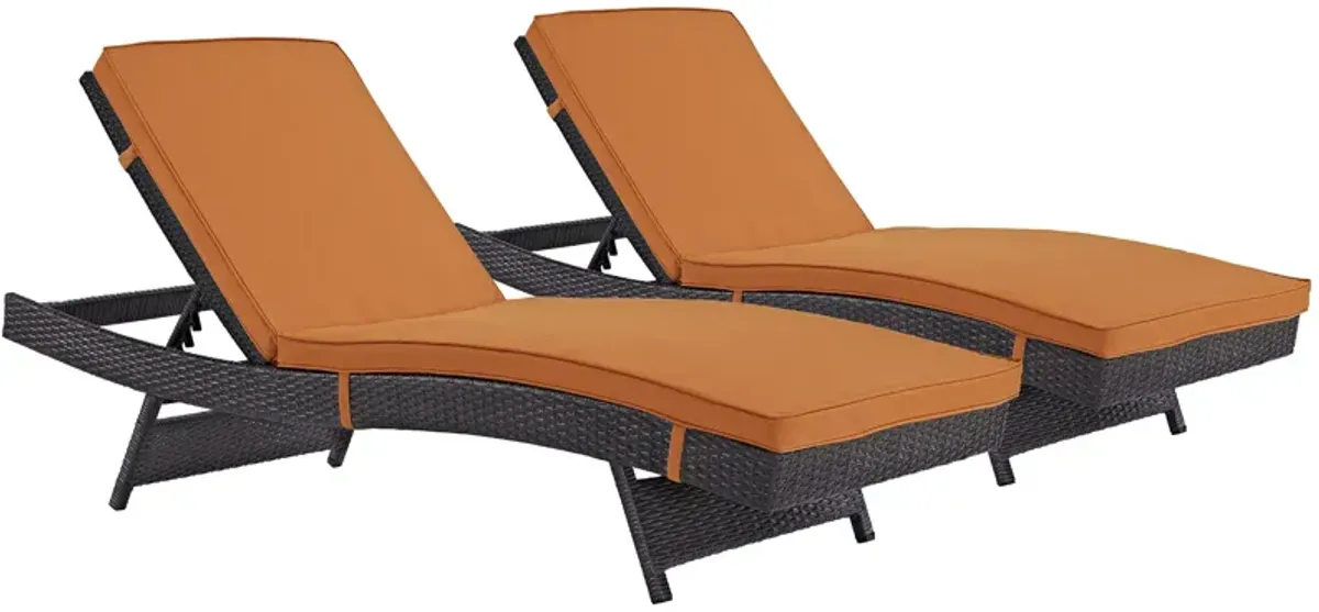 Orange Convene Chaise Outdoor Patio Set of 2