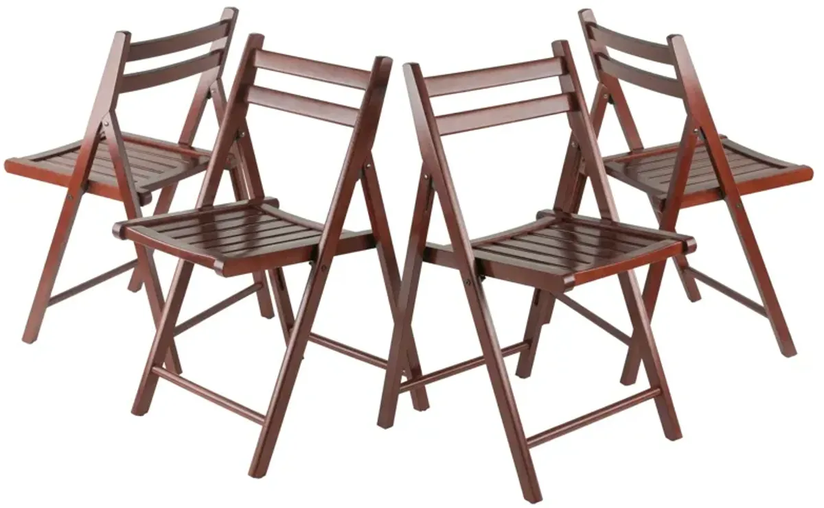 Robin 4-Pc Folding Chair Set, Walnut