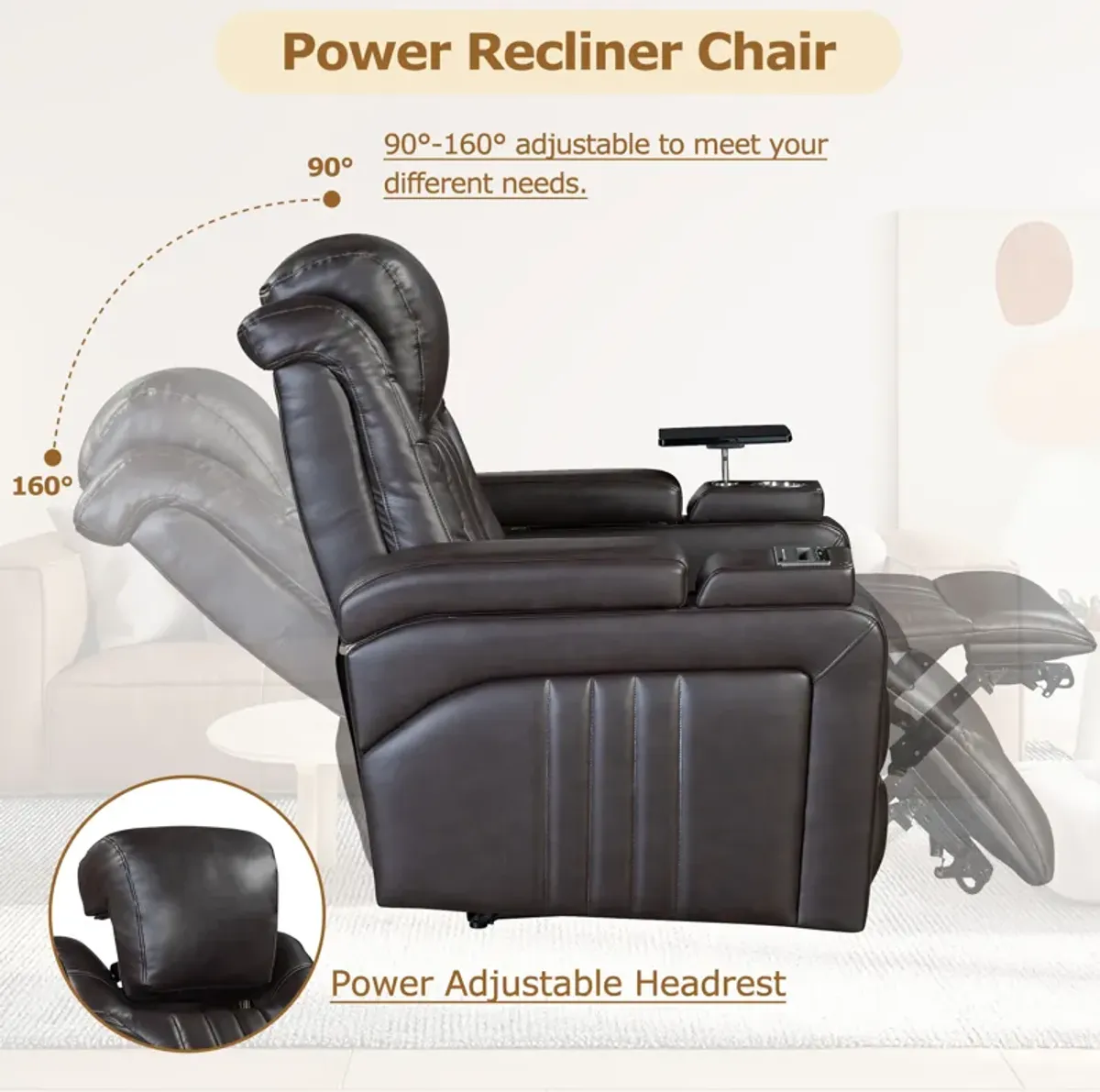 Merax PU Leather Power Recliner Chair