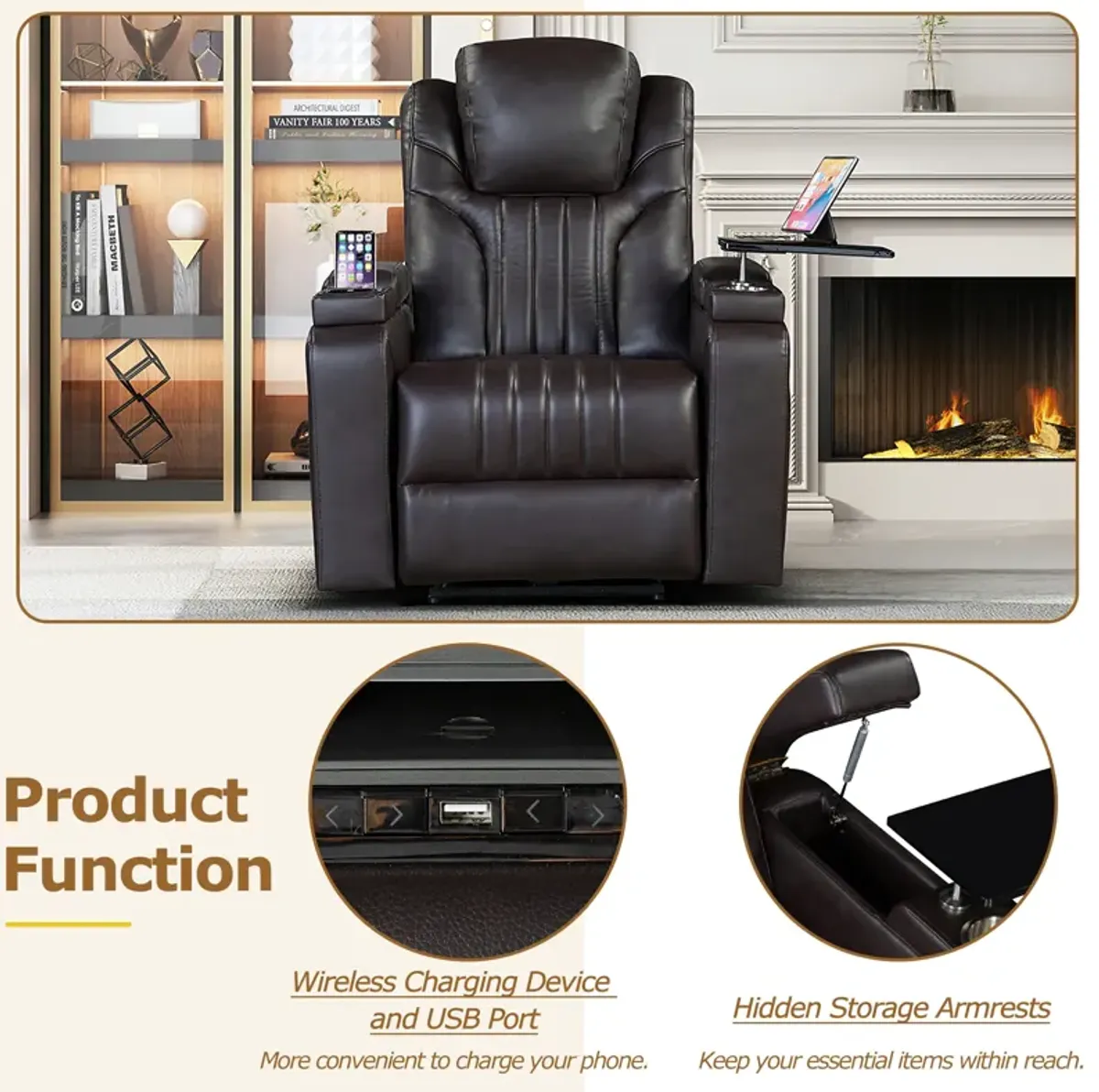 Merax PU Leather Power Recliner Chair