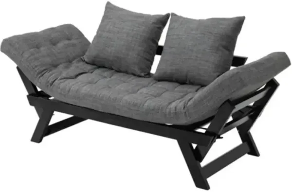 3 in 1 Convertible Sofa Chaise Lounger Bed with 2 Large Pillows