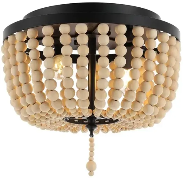 Allison Wood Beaded/Metal LED Flush Mount