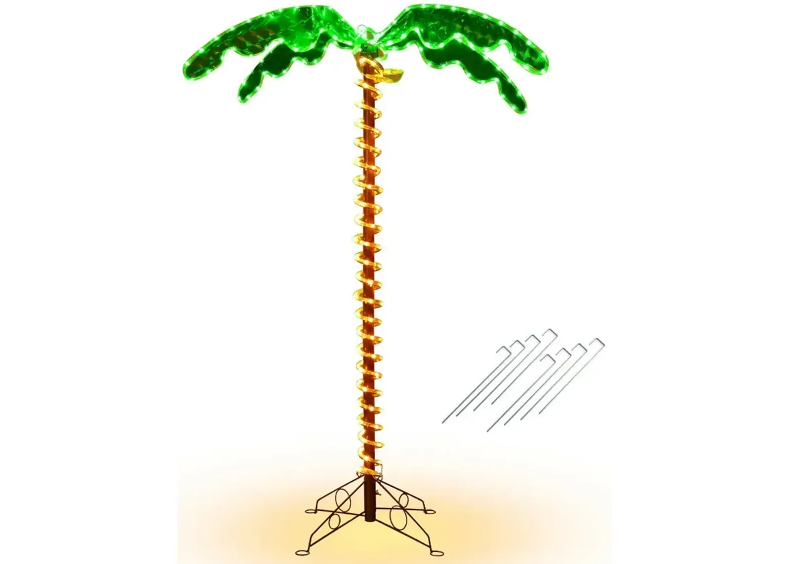 5 Feet LED Pre-lit Palm Tree Decor with Light Rope