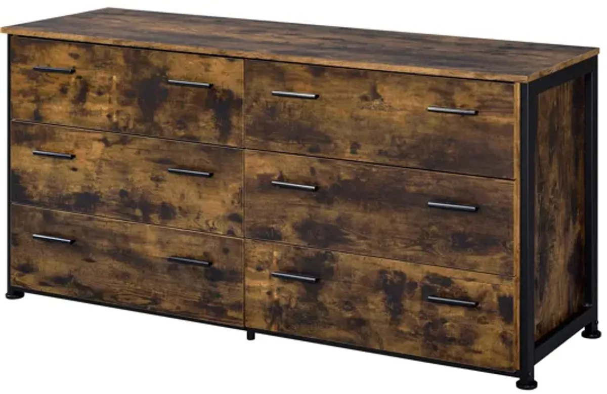 ACME Juvanth Dresser, Rustic Oak & Black Finish