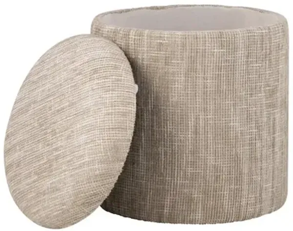 Carolina Chair & Table Handwoven Ourea Natural Striped Chenille Storage Ottoman