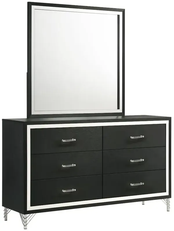 Coaster Co. of America Lucia 6-drawer Dresser and Mirror Black