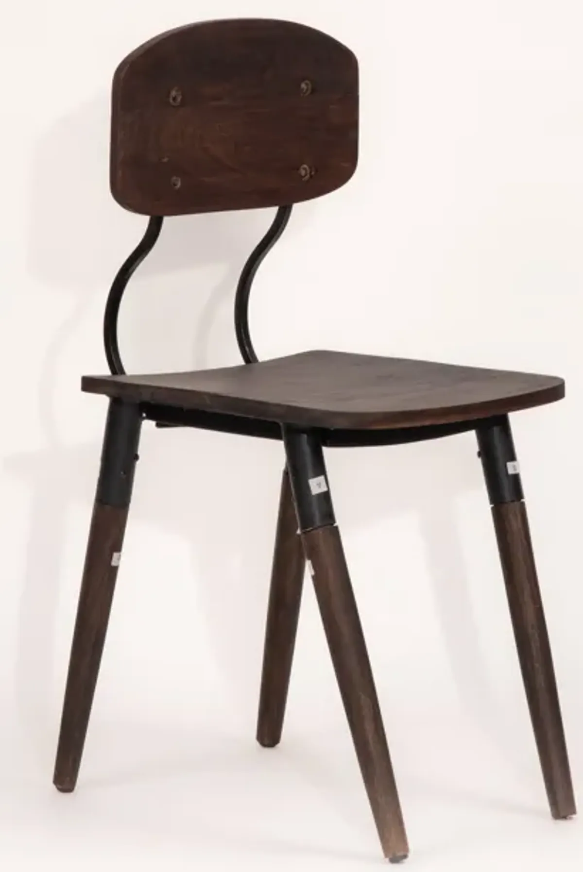 Handmade Eco-Friendly Vintage Acacia Wood & Iron Walnut Black Rectangle Chair 34"x16.5"x16" From BBH Homes