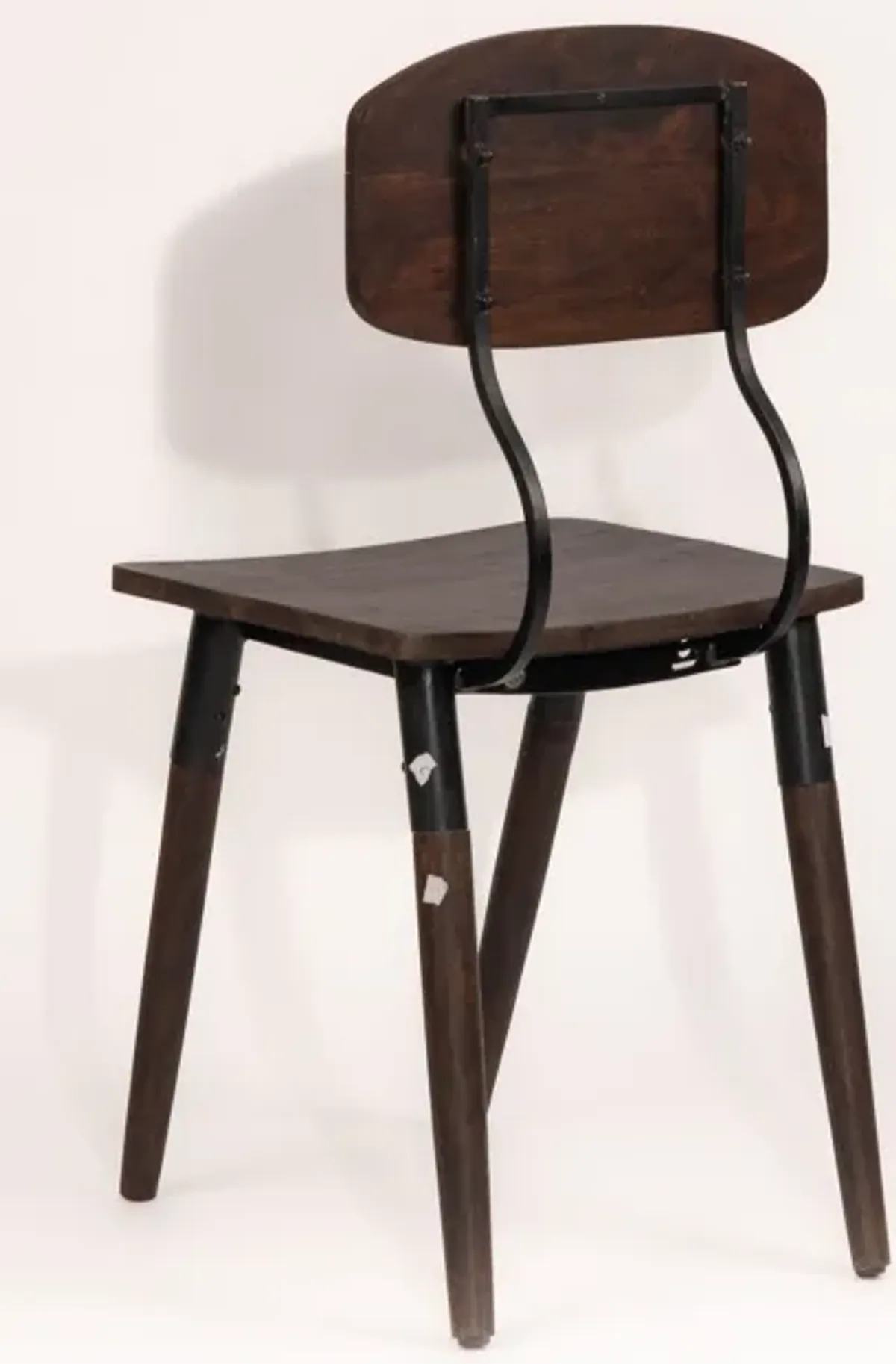 Handmade Eco-Friendly Vintage Acacia Wood & Iron Walnut Black Rectangle Chair 34"x16.5"x16" From BBH Homes