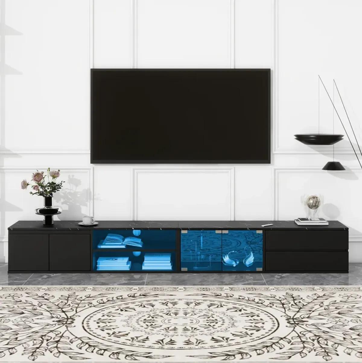 Merax LED TV Stand with 2 Drawers