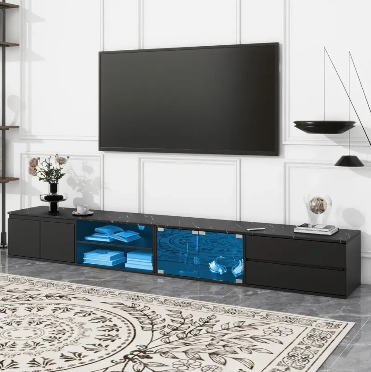 Merax LED TV Stand with 2 Drawers