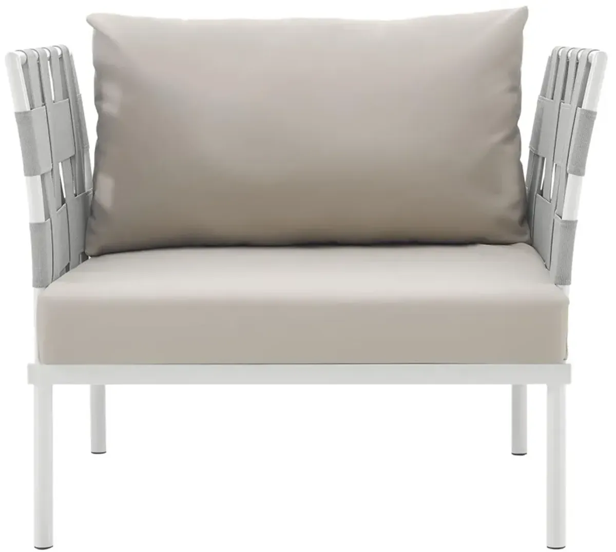 Modway EEI-2602-WHI-BEI MO-EEI-2602-WHI-BEI Harmony Outdoor Patio Aluminum, Armchair, White Beige