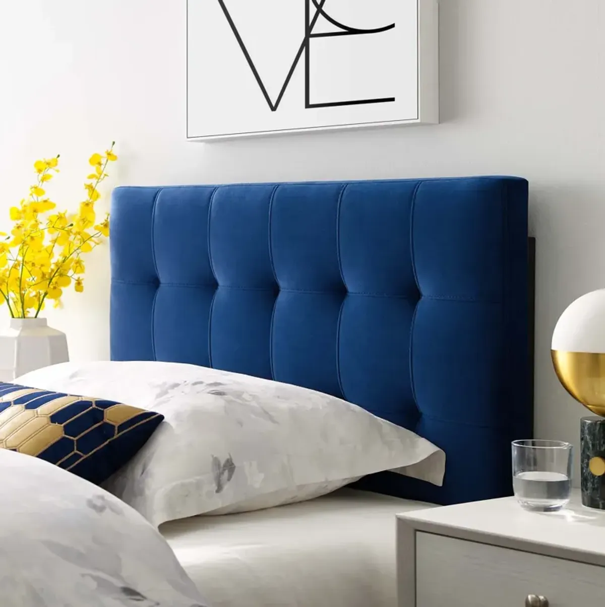 Modway - Lily Biscuit Tufted Twin Performance Velvet Headboard