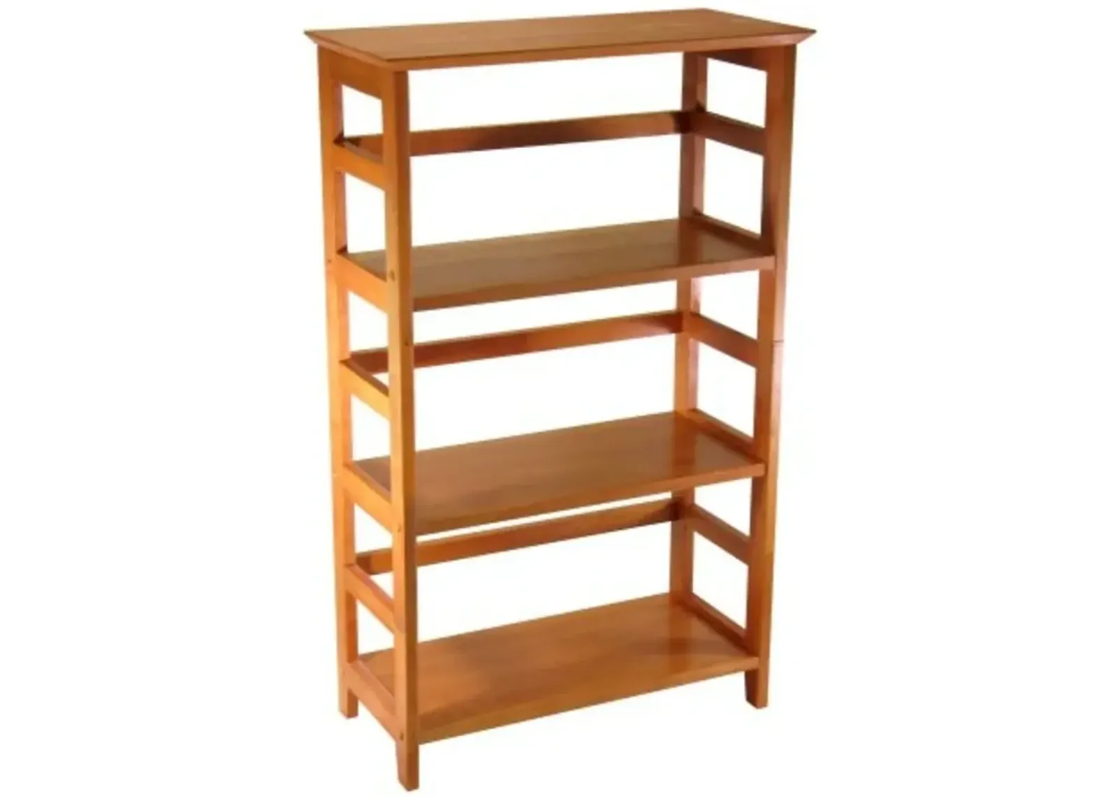 Hivvago 4-Tier Book-shelf Wood Bookcase in Honey Finish