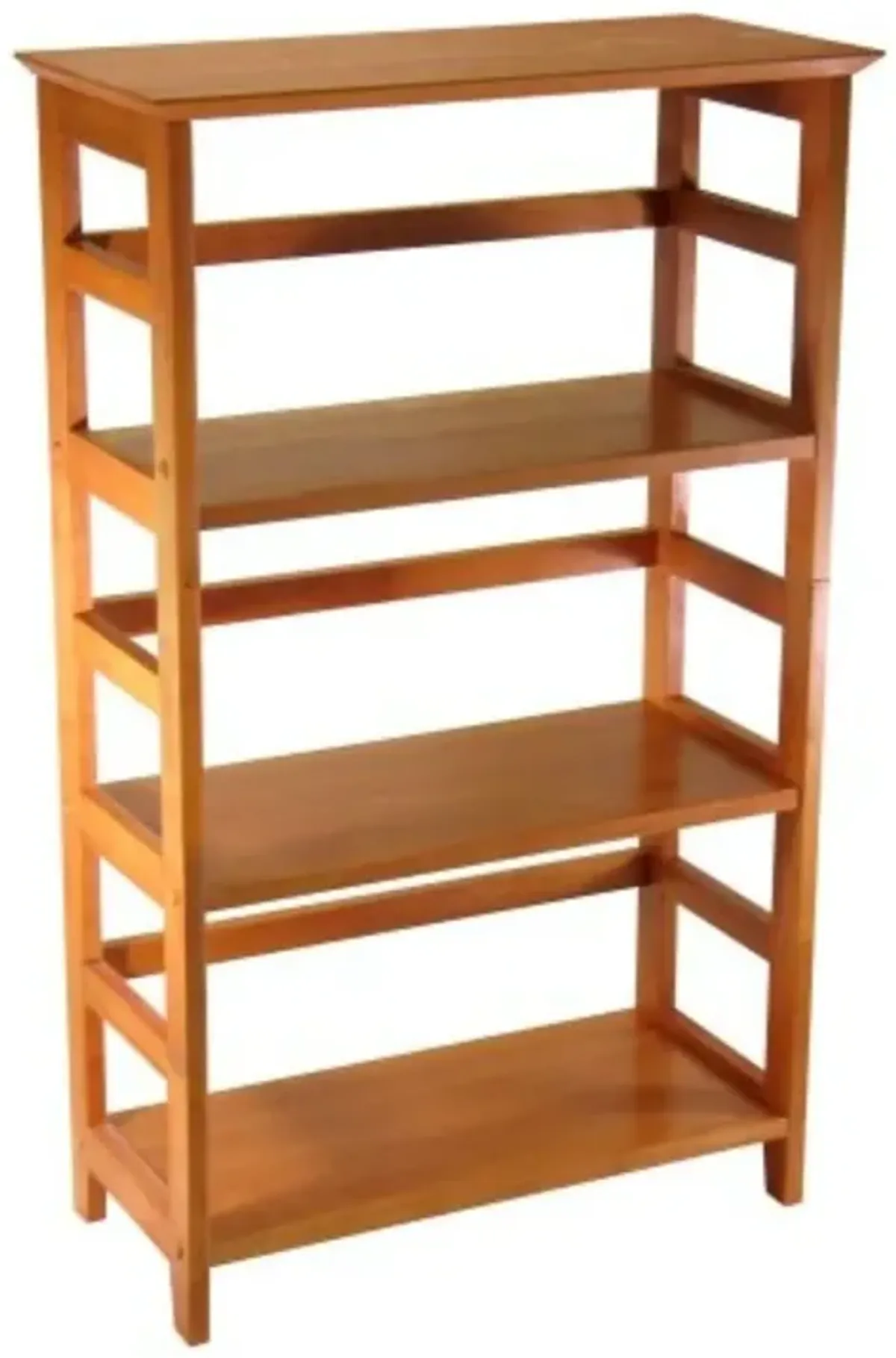 Hivvago 4-Tier Book-shelf Wood Bookcase in Honey Finish