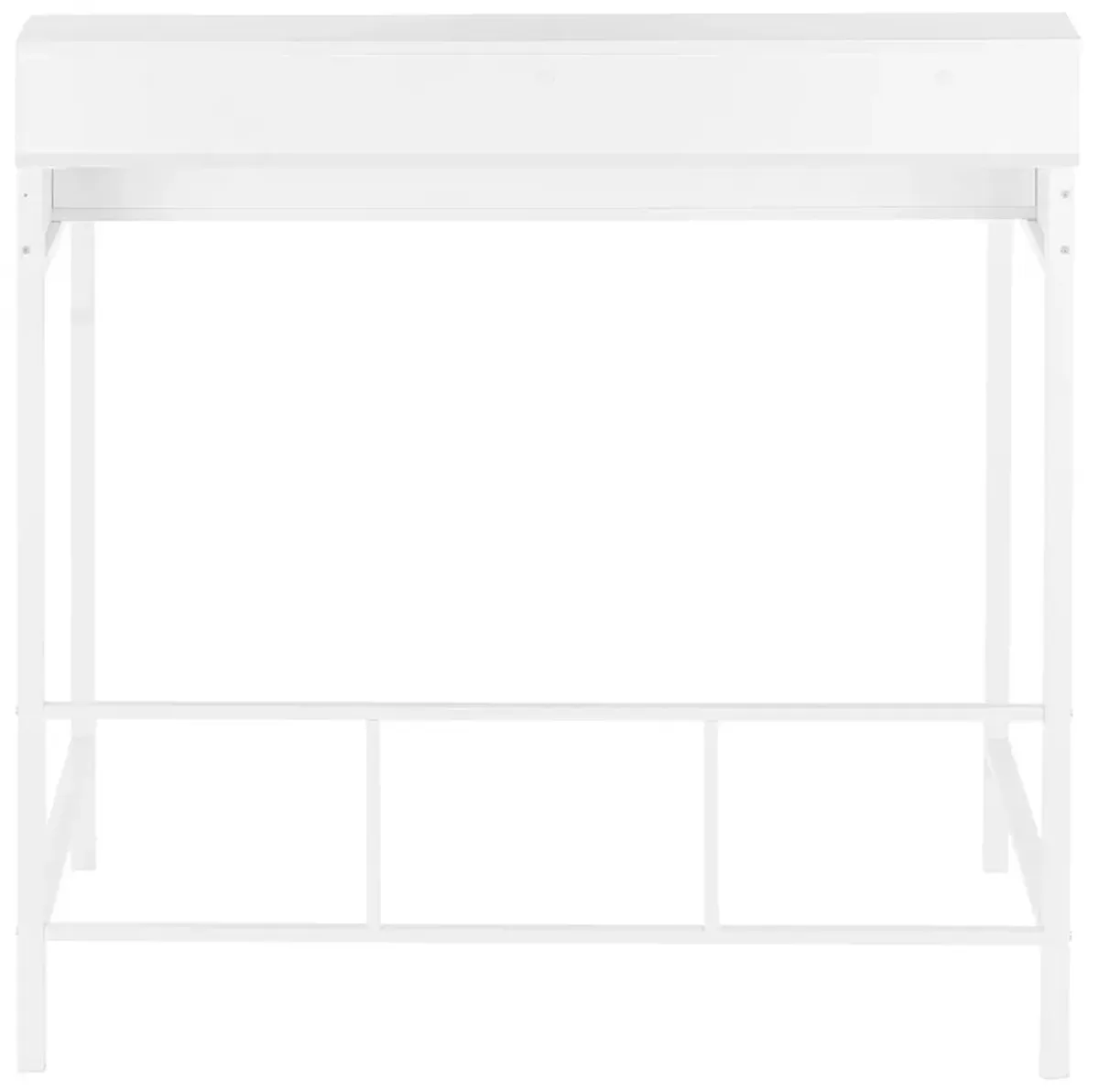 Monarch Specialties I 7701 Computer Desk, Home Office, Standing, Storage Shelves, 48"L, Work, Laptop, Metal, Laminate, White, Contemporary, Modern