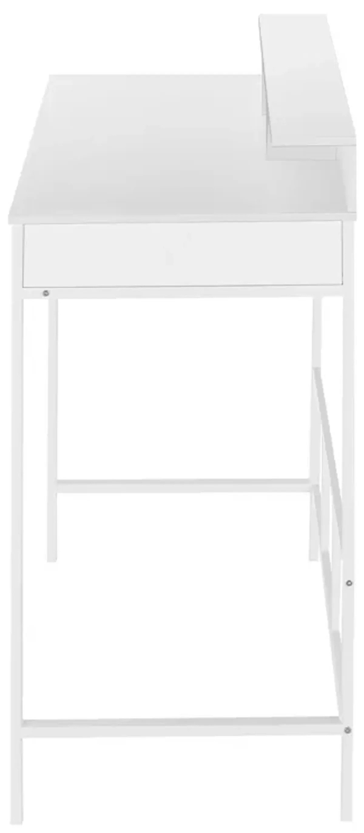 Monarch Specialties I 7701 Computer Desk, Home Office, Standing, Storage Shelves, 48"L, Work, Laptop, Metal, Laminate, White, Contemporary, Modern