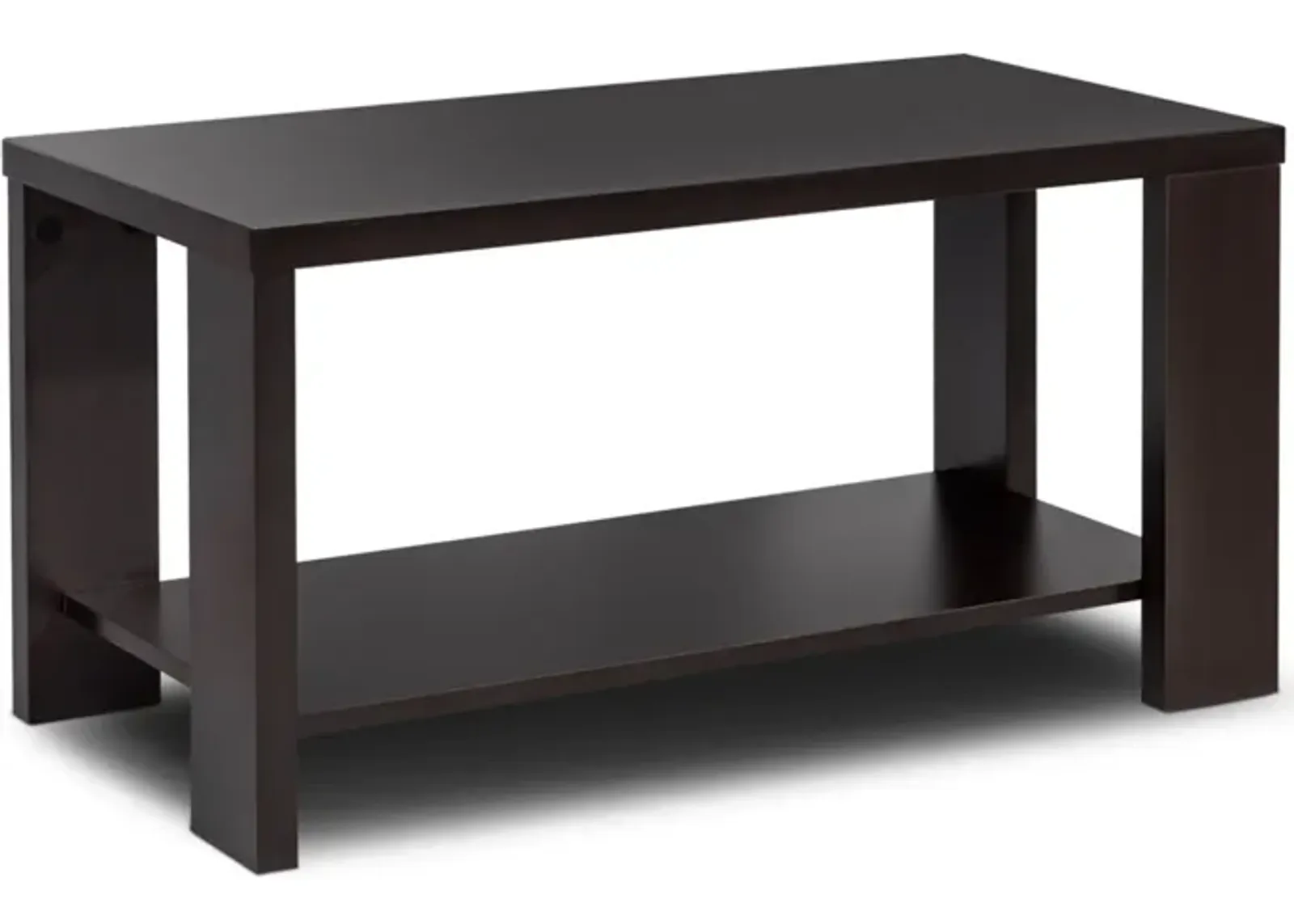 Rectangular Cocktail Coffee Table with Storage Shelf