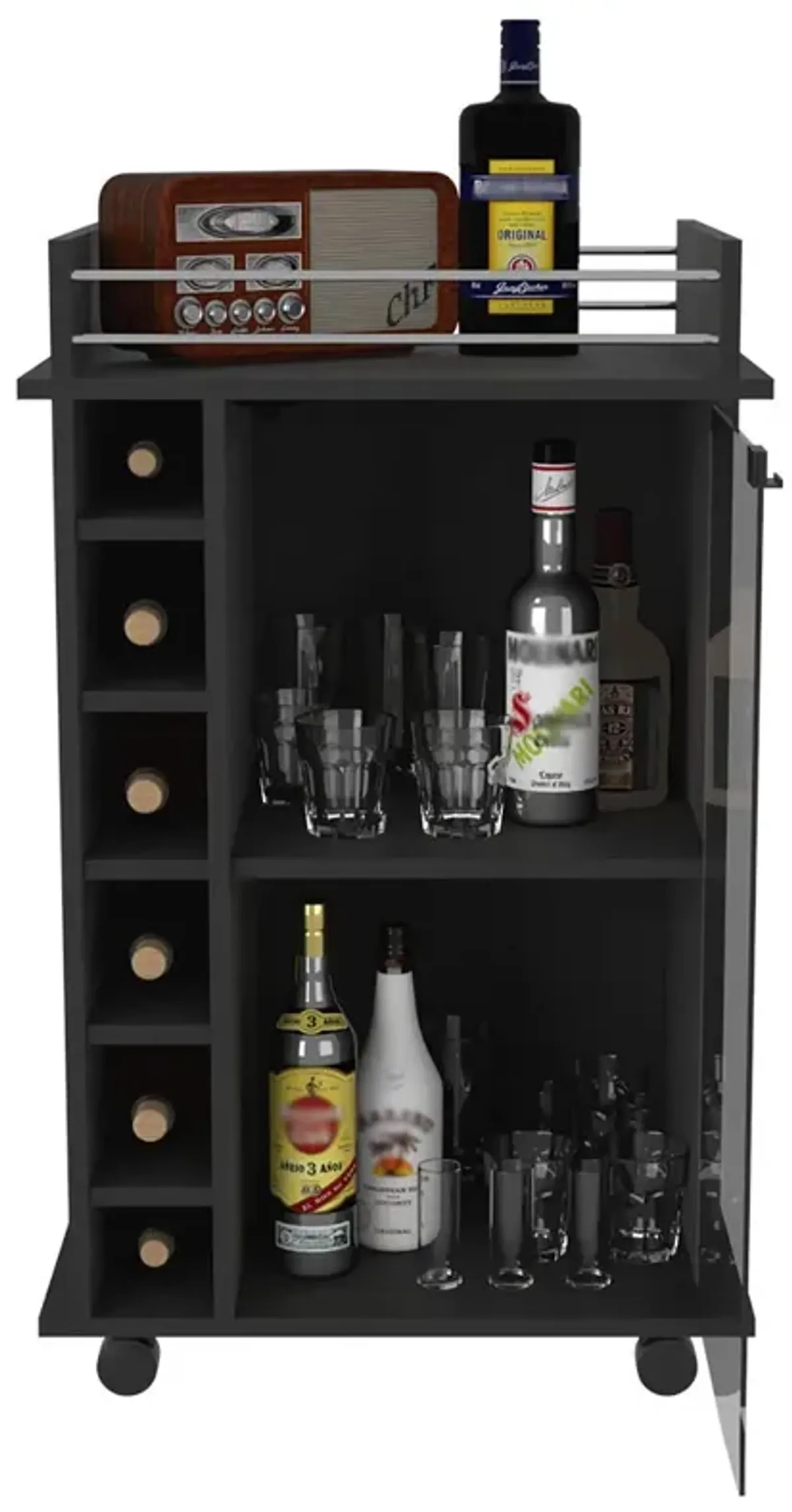 Bar Cart Baltimore, Living Room, Black