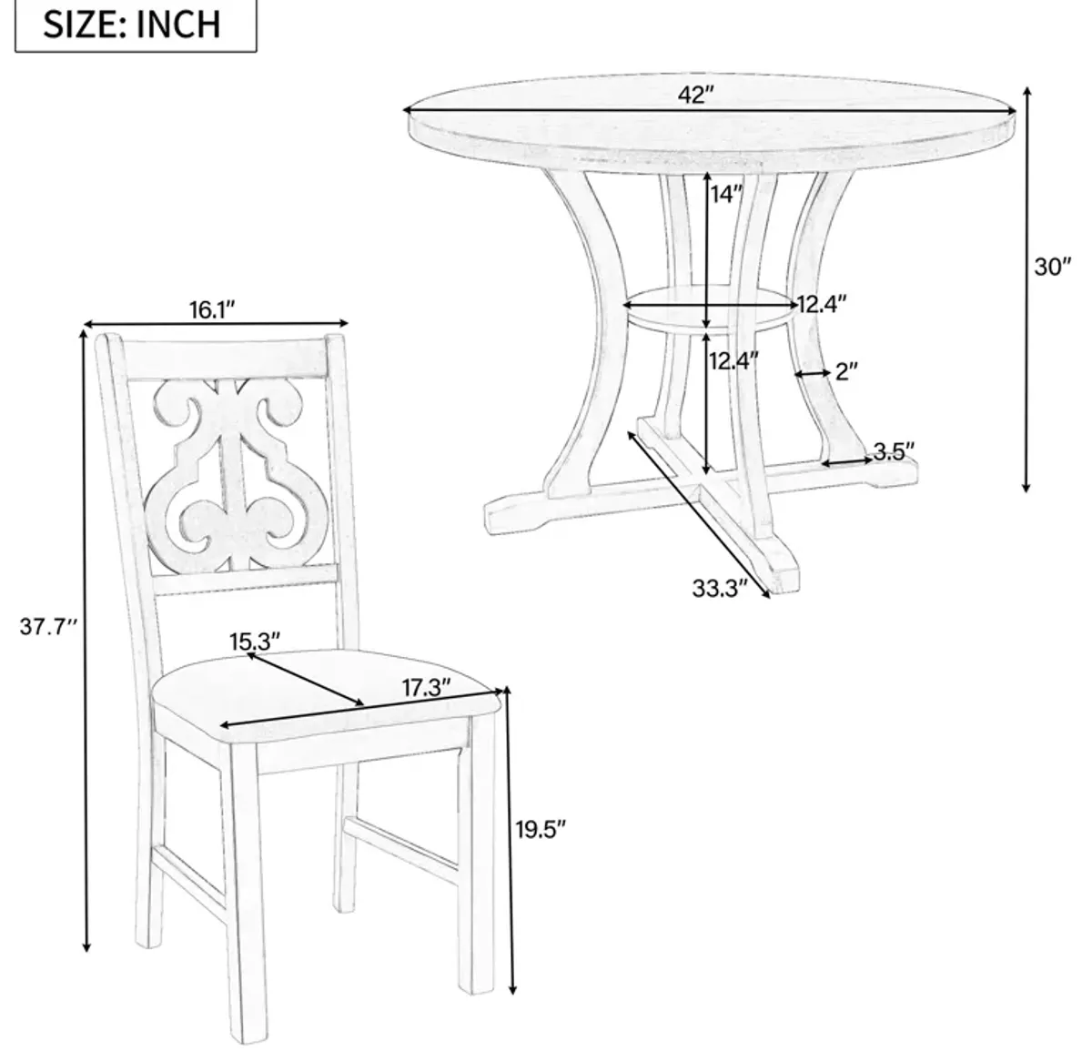 Merax Modern Round Dining Table and Chairs Set