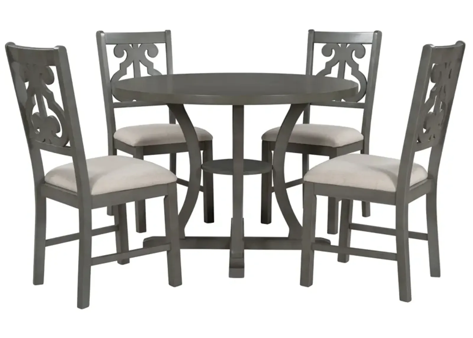 Merax Modern Round Dining Table and Chairs Set